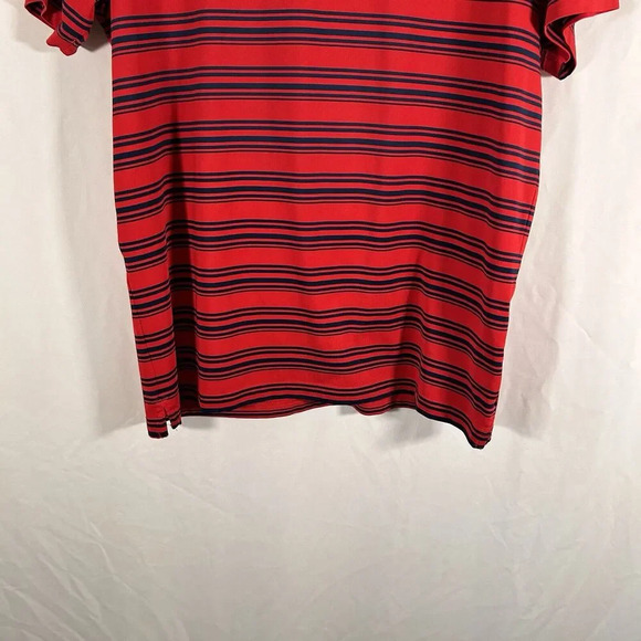 Under Armour Golf Polo Men's Large Red Striped Short Sleeve Collared Loose - Picture 9 of 9